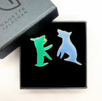 Load image into Gallery viewer, Dogs &amp; Flies Earrings in Blue and Green - Earrings
