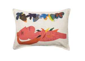 Sleeping Man - Linen Cushion Cover