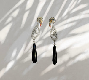 Small Duck with Black - Earrings