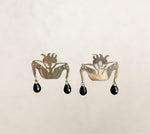 Load image into Gallery viewer, Boy with Birds and Black Onyx - Faceted Drop Earrings
